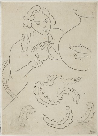 Henri Matisse - Figure Mains jointes et Nappe à Décor persan (1929)